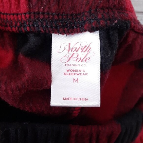 North Pole Womens Fleece Pajama Bottoms M Buffalo Plaid 747 - Picture 3 of 4